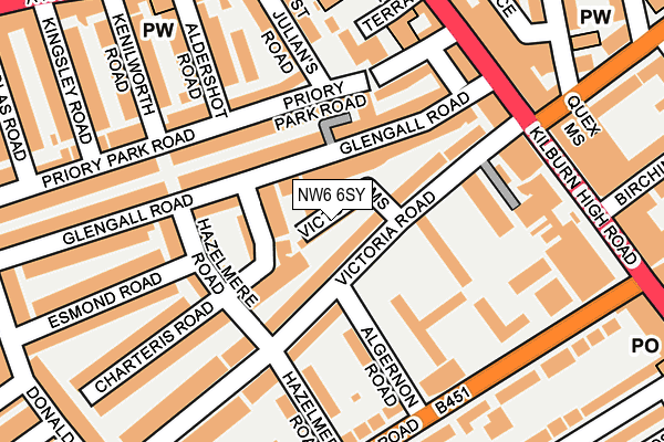 NW6 6SY map - OS OpenMap – Local (Ordnance Survey) NW6 6SY map - OS OpenMap – Local (Ordnance Survey)