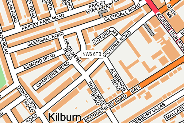 NW6 6TB map - OS OpenMap – Local (Ordnance Survey)