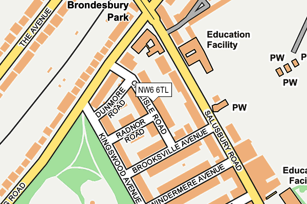 NW6 6TL map - OS OpenMap – Local (Ordnance Survey)