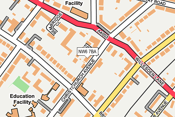 NW6 7BA map - OS OpenMap – Local (Ordnance Survey) NW6 7BA map - OS OpenMap – Local (Ordnance Survey)