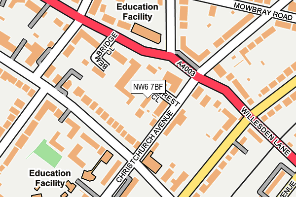 NW6 7BF map - OS OpenMap – Local (Ordnance Survey) NW6 7BF map - OS OpenMap – Local (Ordnance Survey)