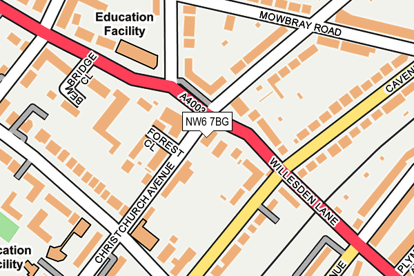 NW6 7BG map - OS OpenMap – Local (Ordnance Survey) NW6 7BG map - OS OpenMap – Local (Ordnance Survey)
