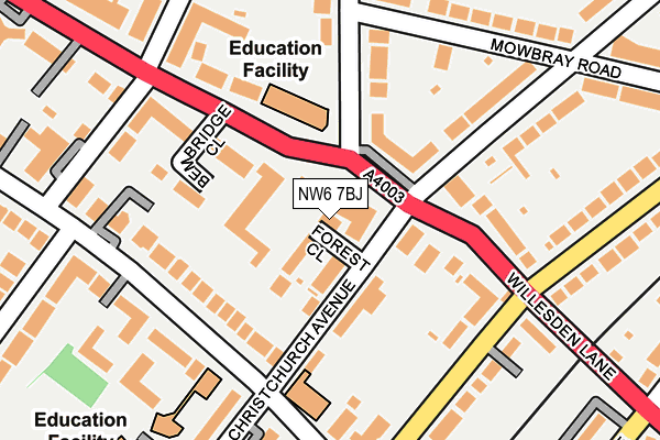 NW6 7BJ map - OS OpenMap – Local (Ordnance Survey) NW6 7BJ map - OS OpenMap – Local (Ordnance Survey)