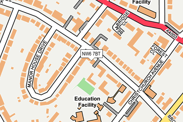NW6 7BT map - OS OpenMap – Local (Ordnance Survey) NW6 7BT map - OS OpenMap – Local (Ordnance Survey)