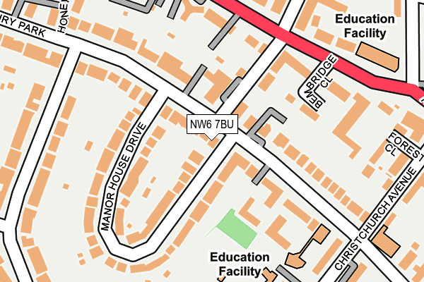 NW6 7BU map - OS OpenMap – Local (Ordnance Survey) NW6 7BU map - OS OpenMap – Local (Ordnance Survey)