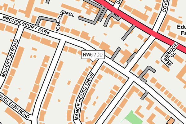 NW6 7DD map - OS OpenMap – Local (Ordnance Survey) NW6 7DD map - OS OpenMap – Local (Ordnance Survey)