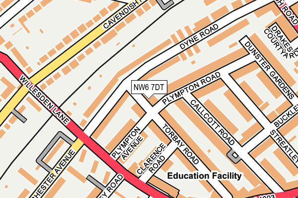 NW6 7DT map - OS OpenMap – Local (Ordnance Survey) NW6 7DT map - OS OpenMap – Local (Ordnance Survey)