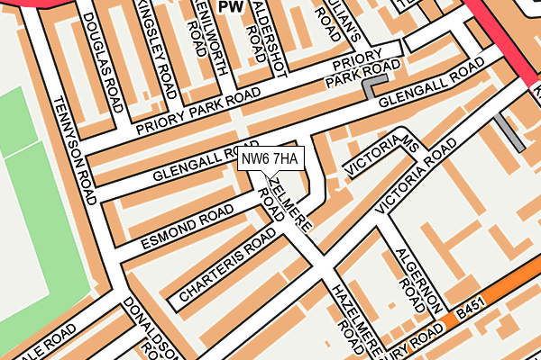 NW6 7HA map - OS OpenMap – Local (Ordnance Survey) NW6 7HA map - OS OpenMap – Local (Ordnance Survey)