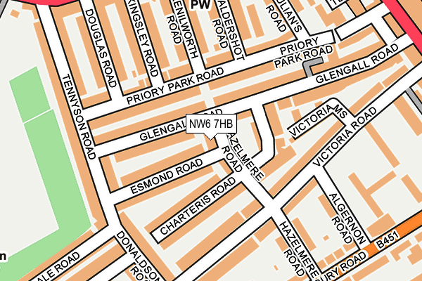 NW6 7HB map - OS OpenMap – Local (Ordnance Survey) NW6 7HB map - OS OpenMap – Local (Ordnance Survey)
