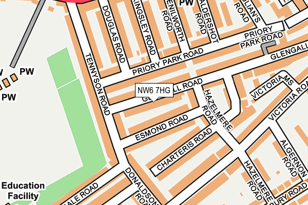 NW6 7HG map - OS OpenMap – Local (Ordnance Survey) NW6 7HG map - OS OpenMap – Local (Ordnance Survey)