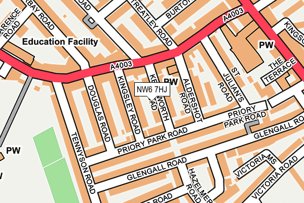 NW6 7HJ map - OS OpenMap – Local (Ordnance Survey)
