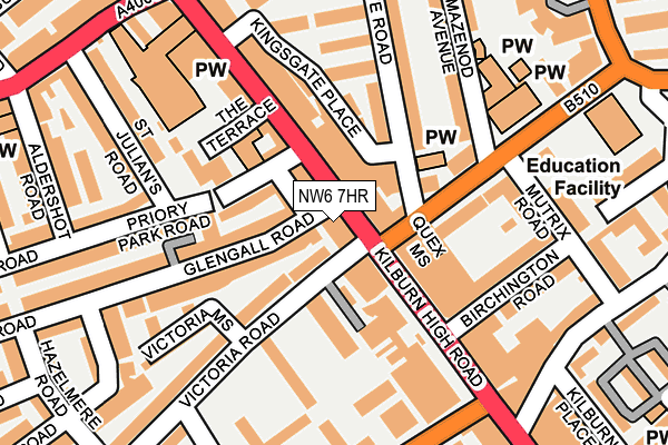 NW6 7HR map - OS OpenMap – Local (Ordnance Survey) NW6 7HR map - OS OpenMap – Local (Ordnance Survey)