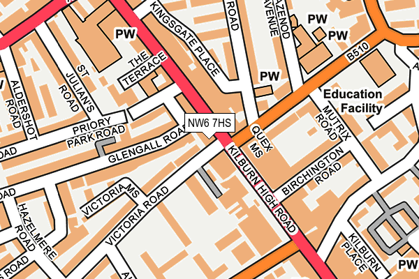 NW6 7HS map - OS OpenMap – Local (Ordnance Survey) NW6 7HS map - OS OpenMap – Local (Ordnance Survey)