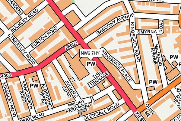 NW6 7HY map - OS OpenMap – Local (Ordnance Survey)