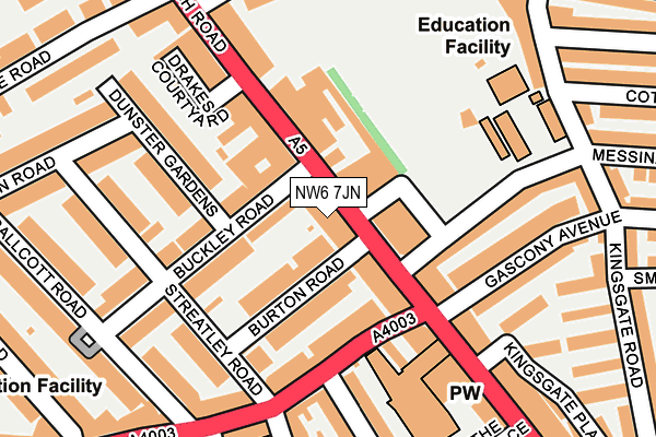 NW6 7JN map - OS OpenMap – Local (Ordnance Survey)
