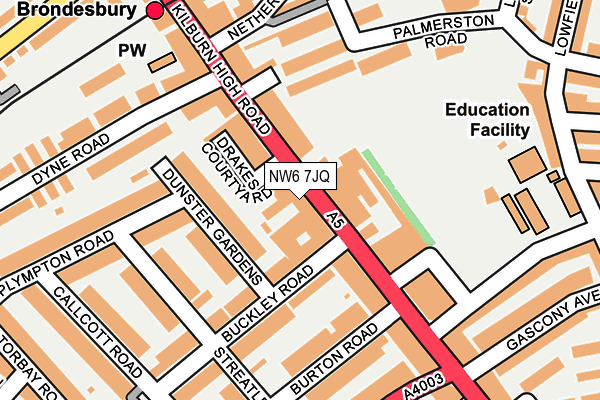 NW6 7JQ map - OS OpenMap – Local (Ordnance Survey) NW6 7JQ map - OS OpenMap – Local (Ordnance Survey)