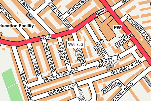NW6 7LG map - OS OpenMap – Local (Ordnance Survey) NW6 7LG map - OS OpenMap – Local (Ordnance Survey)