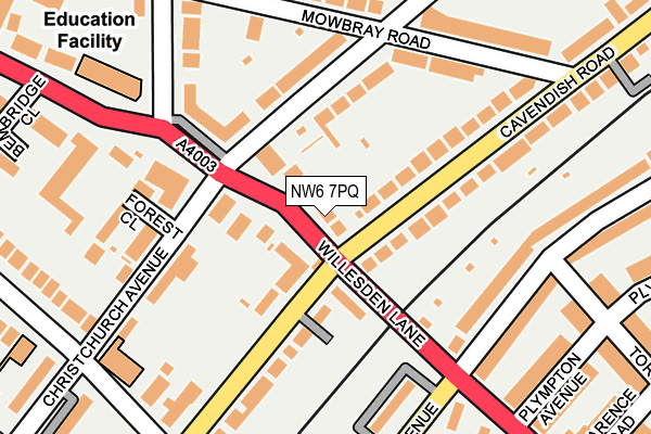 NW6 7PQ map - OS OpenMap – Local (Ordnance Survey) NW6 7PQ map - OS OpenMap – Local (Ordnance Survey)