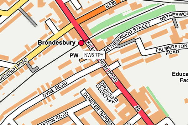 NW6 7PY map - OS OpenMap – Local (Ordnance Survey) NW6 7PY map - OS OpenMap – Local (Ordnance Survey)