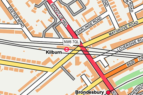 NW6 7QL map - OS OpenMap – Local (Ordnance Survey) NW6 7QL map - OS OpenMap – Local (Ordnance Survey)