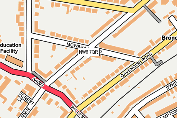 NW6 7QR map - OS OpenMap – Local (Ordnance Survey) NW6 7QR map - OS OpenMap – Local (Ordnance Survey)