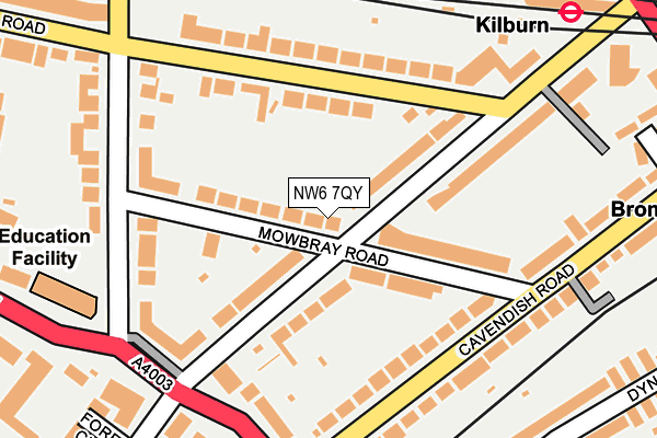 NW6 7QY map - OS OpenMap – Local (Ordnance Survey) NW6 7QY map - OS OpenMap – Local (Ordnance Survey)