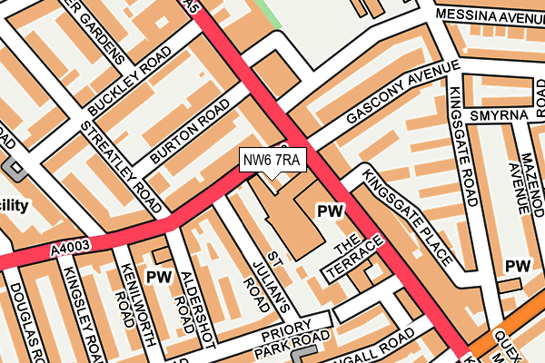 NW6 7RA map - OS OpenMap – Local (Ordnance Survey) NW6 7RA map - OS OpenMap – Local (Ordnance Survey)