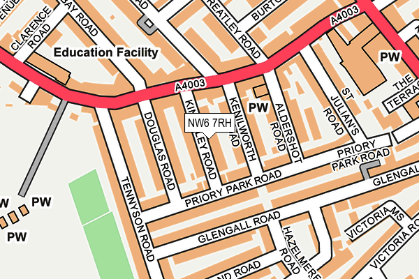 NW6 7RH map - OS OpenMap – Local (Ordnance Survey) NW6 7RH map - OS OpenMap – Local (Ordnance Survey)