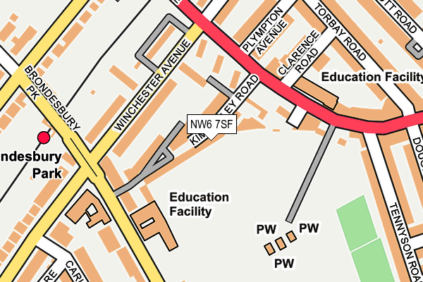 NW6 7SF map - OS OpenMap – Local (Ordnance Survey) NW6 7SF map - OS OpenMap – Local (Ordnance Survey)