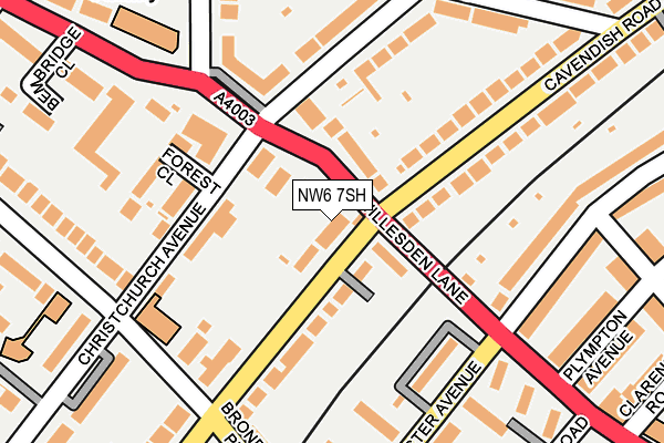 NW6 7SH map - OS OpenMap – Local (Ordnance Survey) NW6 7SH map - OS OpenMap – Local (Ordnance Survey)