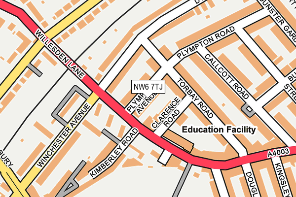 NW6 7TJ map - OS OpenMap – Local (Ordnance Survey) NW6 7TJ map - OS OpenMap – Local (Ordnance Survey)