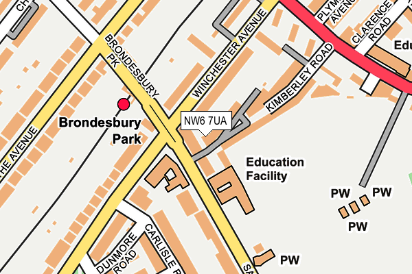 NW6 7UA map - OS OpenMap – Local (Ordnance Survey) NW6 7UA map - OS OpenMap – Local (Ordnance Survey)