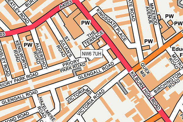 NW6 7UH map - OS OpenMap – Local (Ordnance Survey) NW6 7UH map - OS OpenMap – Local (Ordnance Survey)