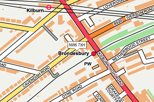 NW6 7XH map - OS OpenMap – Local (Ordnance Survey) NW6 7XH map - OS OpenMap – Local (Ordnance Survey)