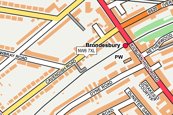NW6 7XL map - OS OpenMap – Local (Ordnance Survey) NW6 7XL map - OS OpenMap – Local (Ordnance Survey)