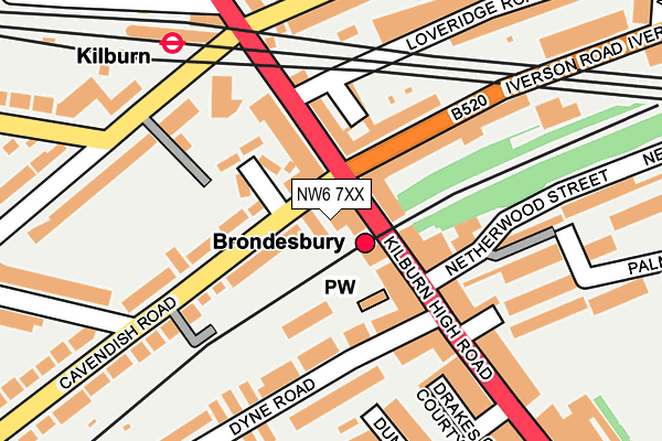 NW6 7XX map - OS OpenMap – Local (Ordnance Survey) NW6 7XX map - OS OpenMap – Local (Ordnance Survey)