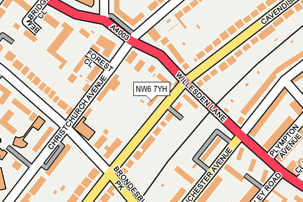 NW6 7YH map - OS OpenMap – Local (Ordnance Survey) NW6 7YH map - OS OpenMap – Local (Ordnance Survey)