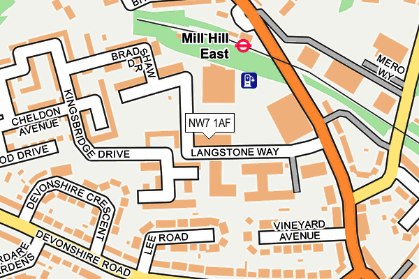 NW7 1AF map - OS OpenMap – Local (Ordnance Survey) NW7 1AF map - OS OpenMap – Local (Ordnance Survey)