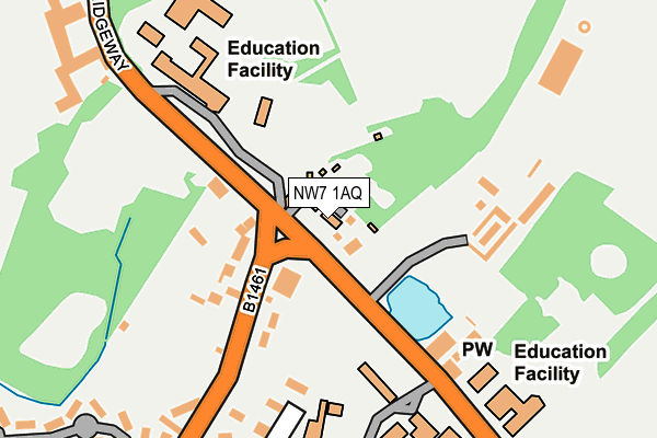 NW7 1AQ map - OS OpenMap – Local (Ordnance Survey) NW7 1AQ map - OS OpenMap – Local (Ordnance Survey)