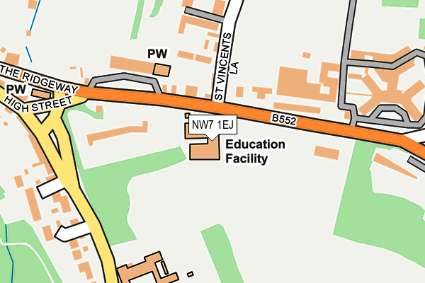 NW7 1EJ map - OS OpenMap – Local (Ordnance Survey) NW7 1EJ map - OS OpenMap – Local (Ordnance Survey)