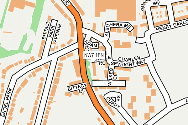 NW7 1FN map - OS OpenMap – Local (Ordnance Survey) NW7 1FN map - OS OpenMap – Local (Ordnance Survey)