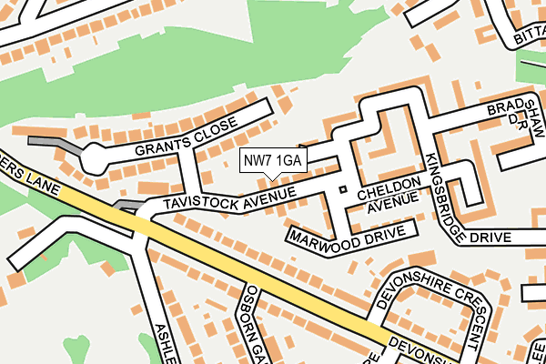 NW7 1GA map - OS OpenMap – Local (Ordnance Survey) NW7 1GA map - OS OpenMap – Local (Ordnance Survey)