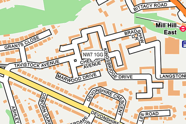 NW7 1GG map - OS OpenMap – Local (Ordnance Survey) NW7 1GG map - OS OpenMap – Local (Ordnance Survey)
