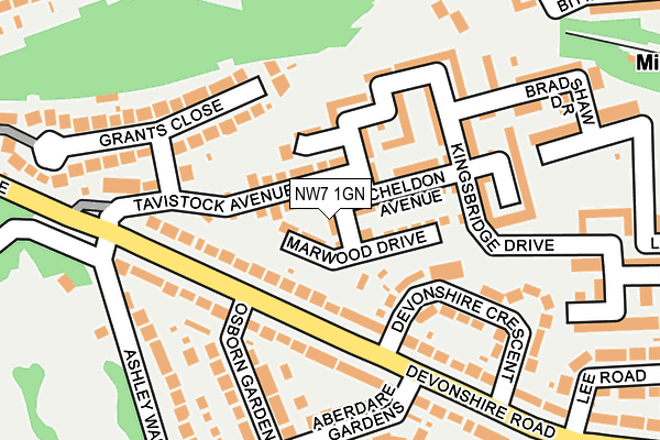 NW7 1GN map - OS OpenMap – Local (Ordnance Survey) NW7 1GN map - OS OpenMap – Local (Ordnance Survey)