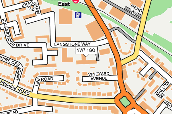 NW7 1GQ map - OS OpenMap – Local (Ordnance Survey) NW7 1GQ map - OS OpenMap – Local (Ordnance Survey)