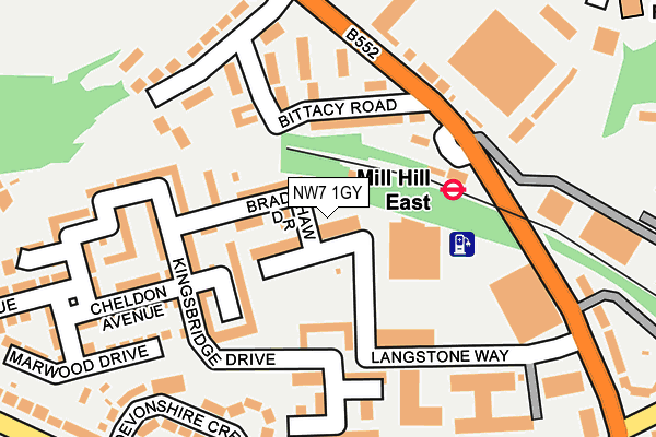 NW7 1GY map - OS OpenMap – Local (Ordnance Survey) NW7 1GY map - OS OpenMap – Local (Ordnance Survey)
