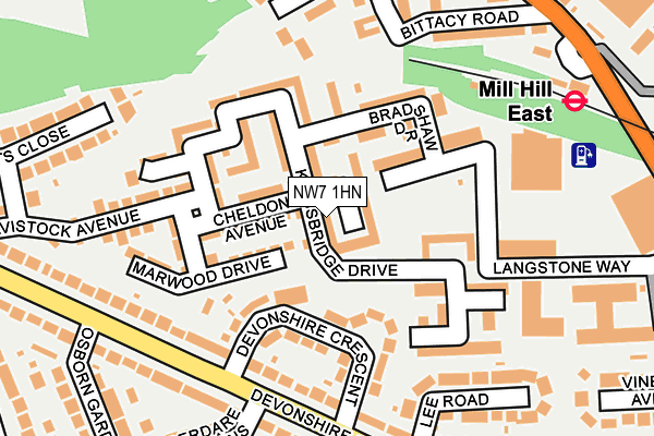 NW7 1HN map - OS OpenMap – Local (Ordnance Survey) NW7 1HN map - OS OpenMap – Local (Ordnance Survey)