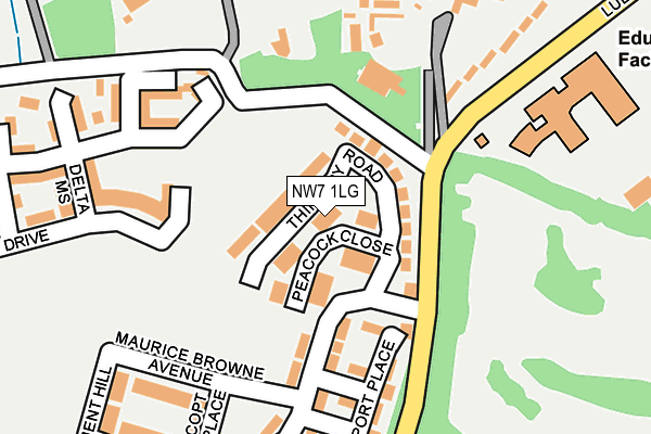 NW7 1LG map - OS OpenMap – Local (Ordnance Survey) NW7 1LG map - OS OpenMap – Local (Ordnance Survey)