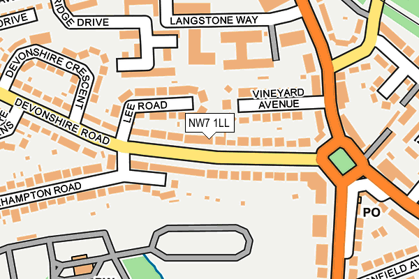 NW7 1LL map - OS OpenMap – Local (Ordnance Survey) NW7 1LL map - OS OpenMap – Local (Ordnance Survey)