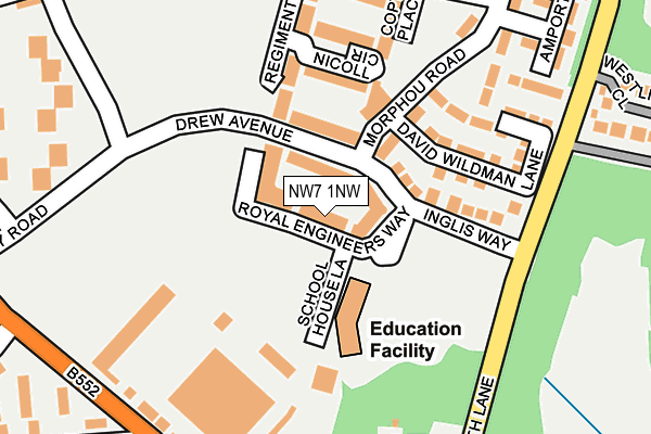 NW7 1NW map - OS OpenMap – Local (Ordnance Survey) NW7 1NW map - OS OpenMap – Local (Ordnance Survey)